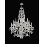 Polished Chrome Five-Light Hand Cut Crystal Chandelier