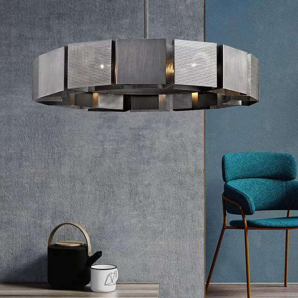 Stainless Steel Industrial Modern Ring Chandelier