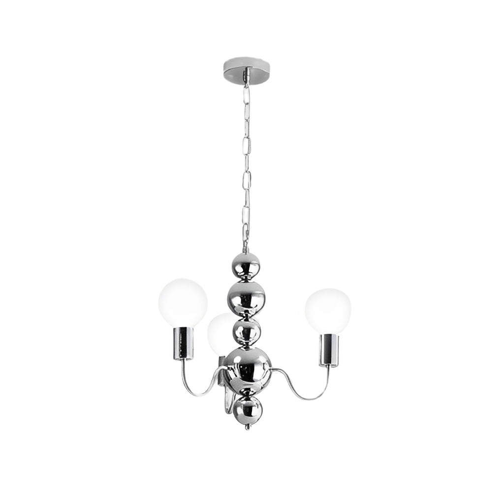 Iron Electroplating Glass Ball Shade Minimalist French Style Chandelier