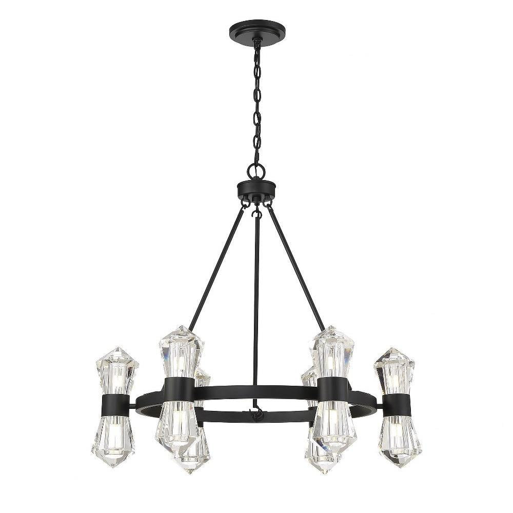 Bailey Street Home - 159-BEL-4636186 - Modern Twelve Light Chandelier in Matte Black Finish
