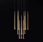 Creative simple style 18 lights brass column chandelier