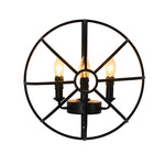 Hemispherical Iron Art Candlelight Black Retro Nostalgic Wall Lights Fixture