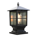 Traditional Square Waterproof LED Black Classic Solar Post Caps Lights