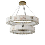 Natural Marble & Crystal Ceiling Chandelier