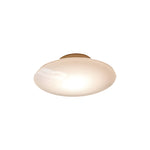 Modern White Glass LED Flush Mount Ceiling Lamp for Bedroom - Minimalist Style