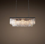Creative retro rectangular 6 lights K9 crystal chandelier