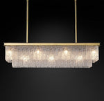Modern style simple 11 lights rectangle glass chandeliers