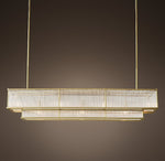 Modern style creative 12 lights gold rectangle chandelier