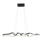Linear Island Suspended Lighting Fixture: Modern LED Pendant Light for Dining Room