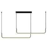 Minimalist Strip Three Step Dimming LED Black Nordic Chandelier Pendant Light