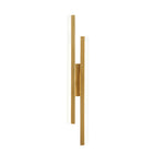 Modern 2-Light Linear LED Wall Lamp with 3-Step Dimming - Black/Gold Wall Sconce