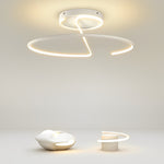 16 inch Sleek Wire-inspired Circular Modern LED Semi Flush Mount Ceiling Light