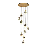 Spiral Crystal Electroplating Metal Modern Duplex Staircase Chandelier