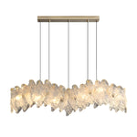 Handmade Leaf Glass Round 3 Step Dimming Luxury Post-Modern Chandelier