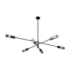 Industrial Sputnik Chandelier - Copper Linear Pendant Lights (6/8-Light)