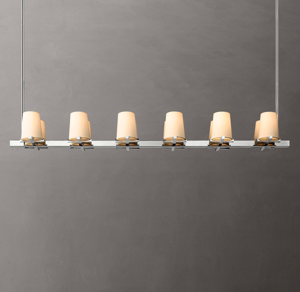 Pauillac Fabric Shade Linear Chandelier 60"