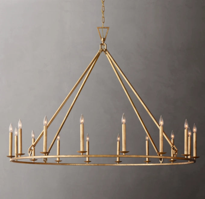 19TH C. ENGLISH OPENWORK ROUND CHANDELIER 60"