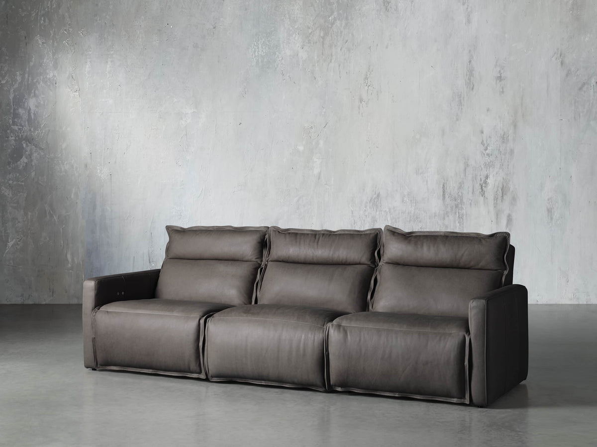 Rowland Leather Three-Piece Motion Modular Sofa