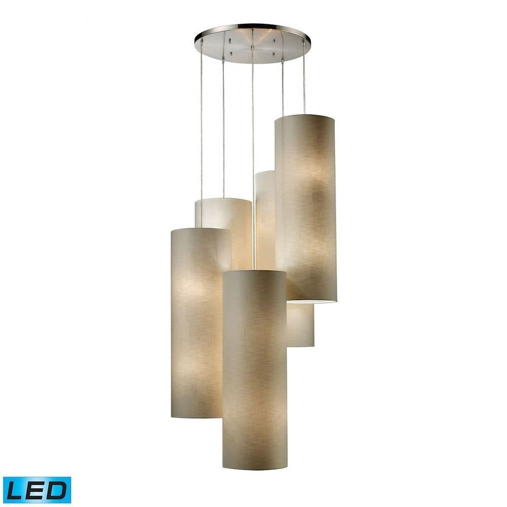 Elk Home - 20160/20R - Fabric Cylinders - 190W 20 LED Chandelier in Modern/Contemporary Style with Retro and Luxe/Glam inspirations - 35.5 Inches tall and 33 inches wide