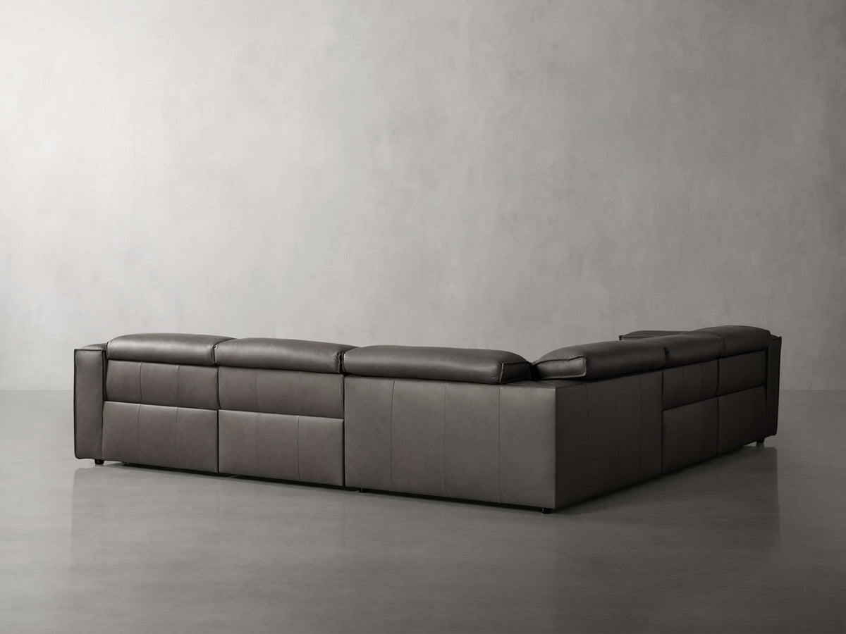 Coburn Leather Five-Piece Motion Corner Sectional