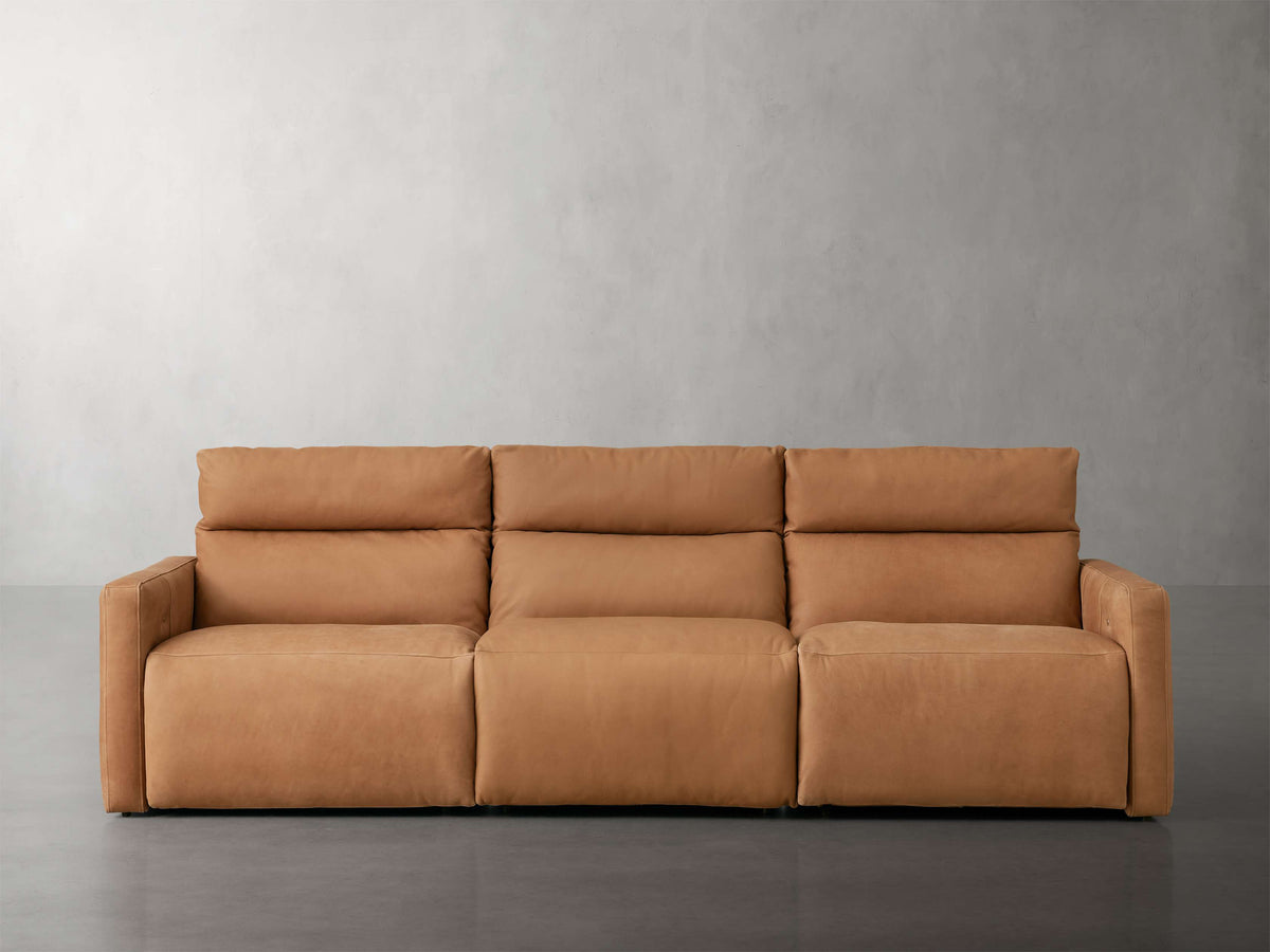 Rowland Tailored Leather Three-Piece Motion Modular Sofa