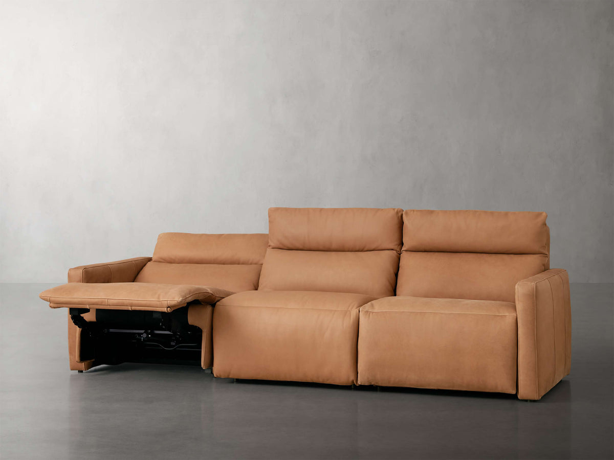 Rowland Tailored Leather Three-Piece Motion Modular Sofa