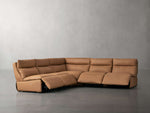 Rowland Tailored Leather Five-Piece Armless Motion Corner Sectional