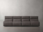 Rowland Tailored Leather Four-Piece Armless Motion Modular Sofa