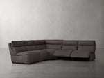 Rowland Tailored Leather Five-Piece Armless Motion Corner Sectional