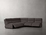 Rowland Tailored Leather Five-Piece Armless Motion Corner Sectional