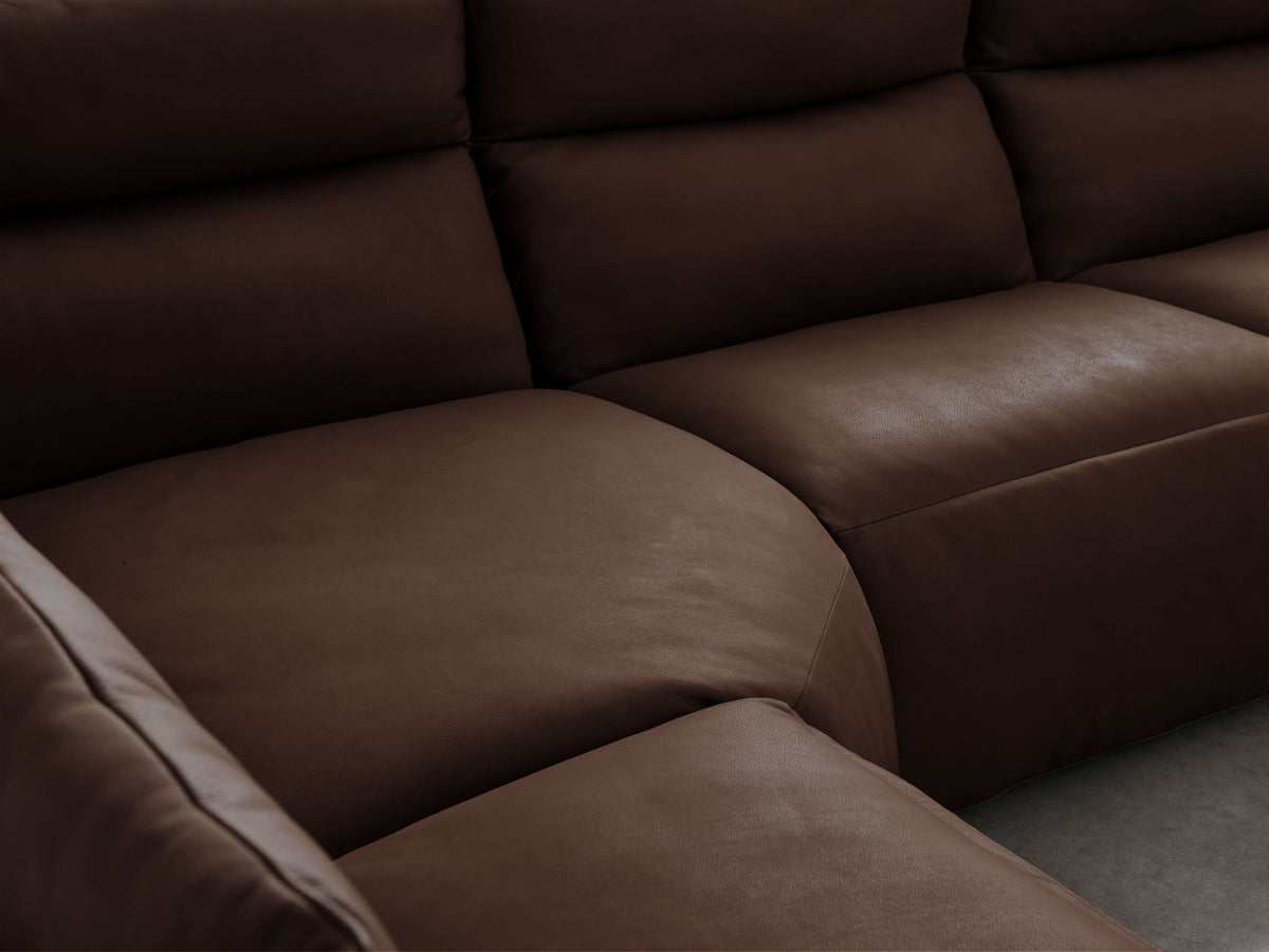 Rowland Tailored Leather Five-Piece Armless Motion Corner Sectional