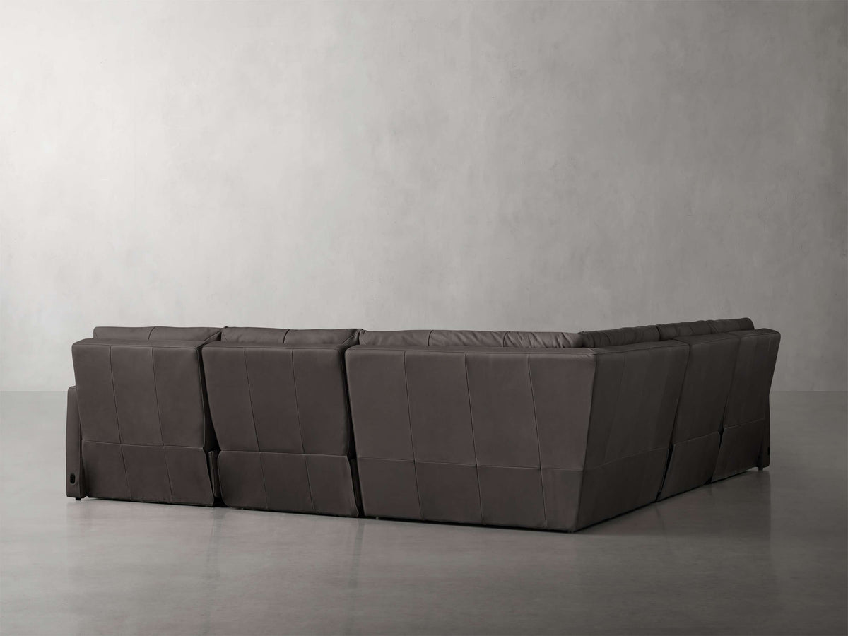 Rowland Tailored Leather Five-Piece Motion Corner Sectional