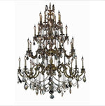 Bronze Thirty-Two Light Chandelier with Clear Royal Cut Crystals