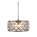 Madison Polished Nickel Five-Light Pendant with Smooth Clear Crystals