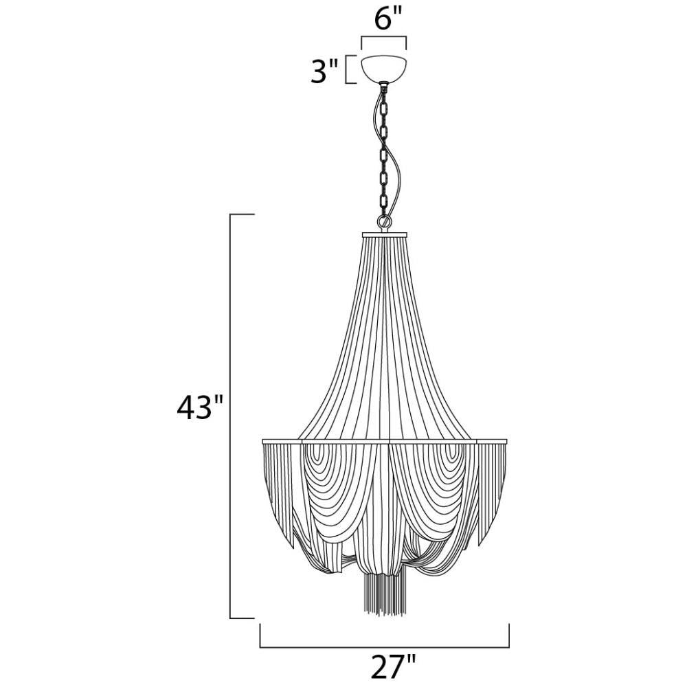Bailey Street Home - 93-BEL-813014 - Holborn Fields-Twelve Light Chandelier in Modern style-27 Inches wide by 43 inches high