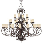 Bailey Street Home - 218-BEL-1261046 - Farnhill Close - 28 Light Chandelier in French Country Style - 63 Inches wide by 64 Inches high