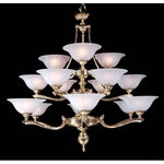 Fin De Siecle Polished Brass Fifteen-Light Chandelier