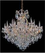 Gold Eighteen-Light Chandelier with Swarovski Spectra Crystal