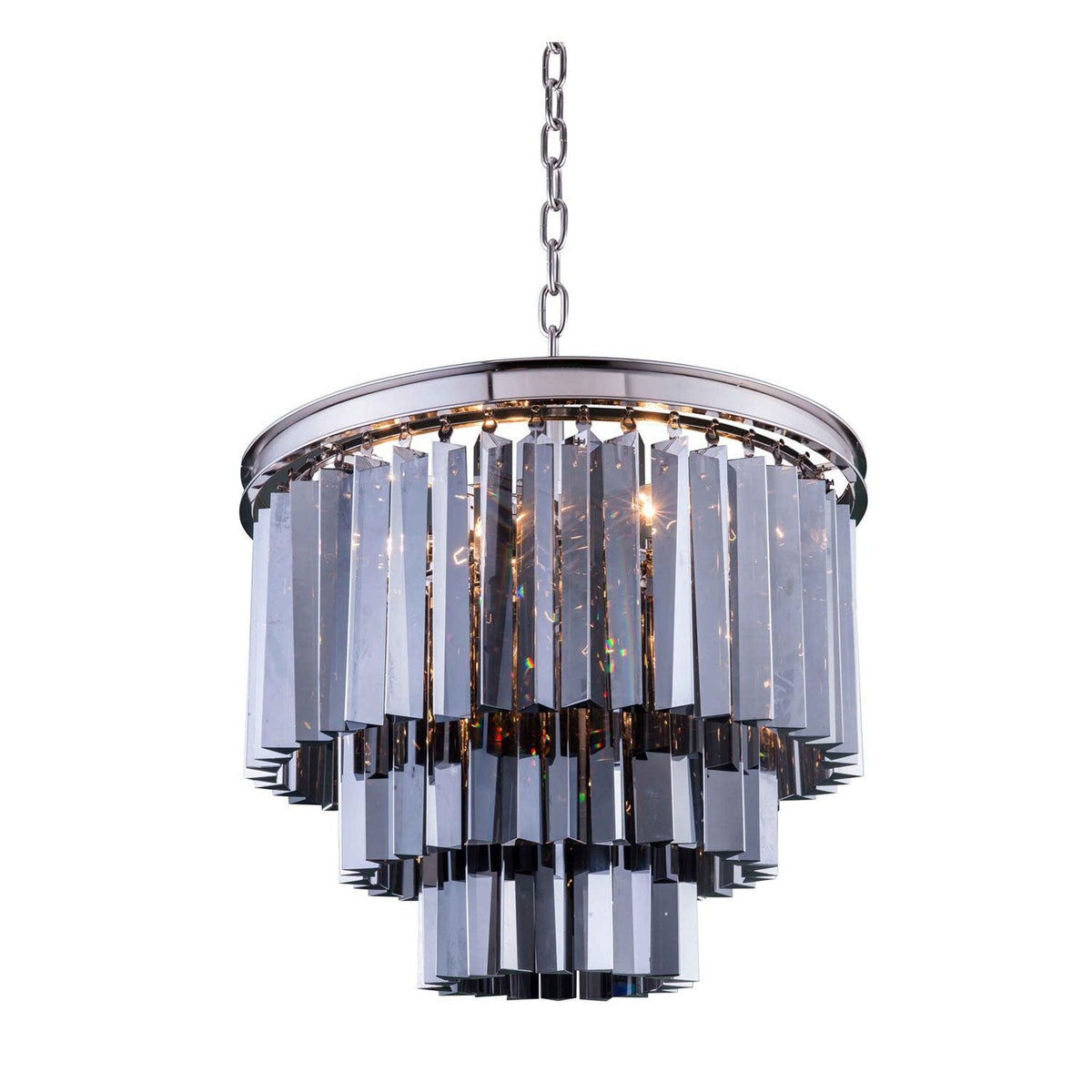 Sydney Polished Nickel Twenty-Inch Pendant with Royal Cut Silver Shade Crystals