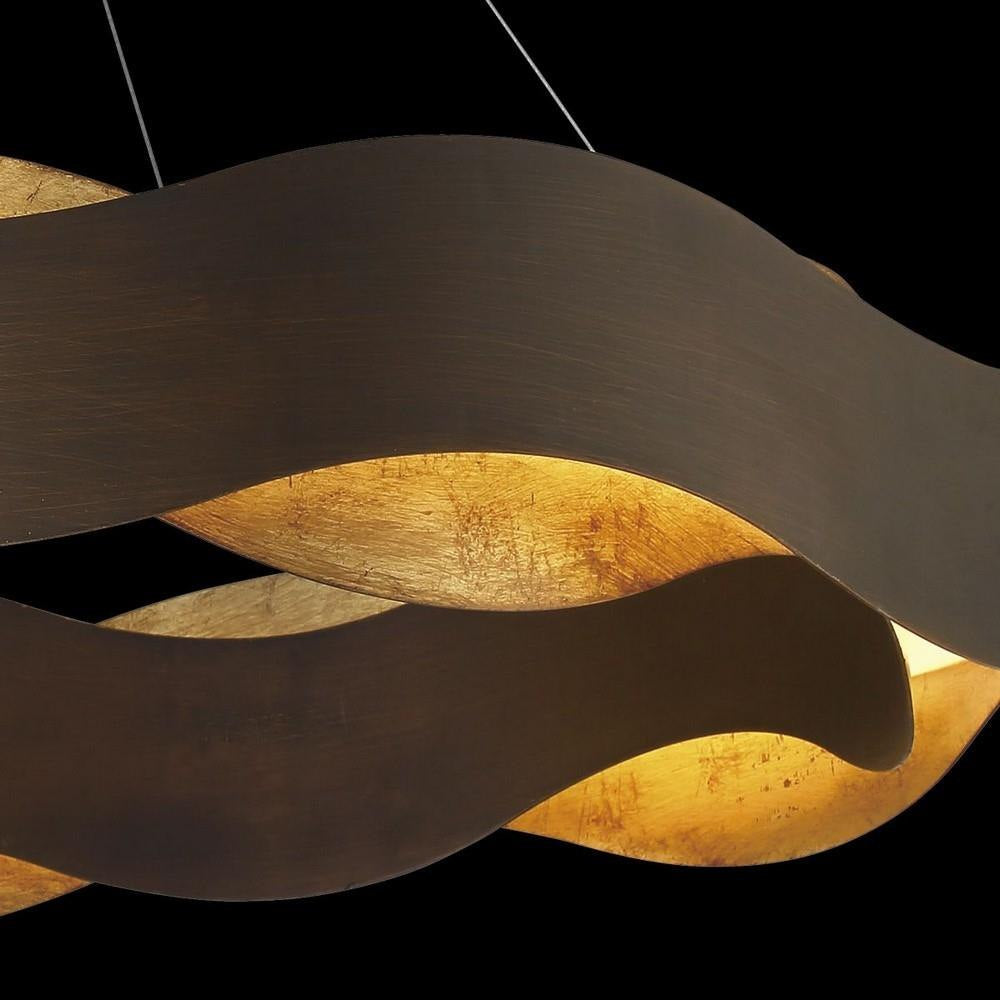 Bailey Street Home - 79-BEL-2656973 - Transitional Large LED Chandelier with Bronze/gold Metal Waves-5.5 inches-Chandeliers