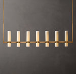 Ravelle Linear Milk Glass Chandelier 59"