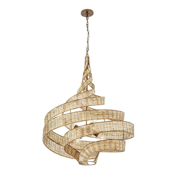 Varaluz Lighting - 240P06LBTR - Flow - 6 Light Large Twist Pendant In Art Deco Style-38 Inches Tall and 30 Inches Wide