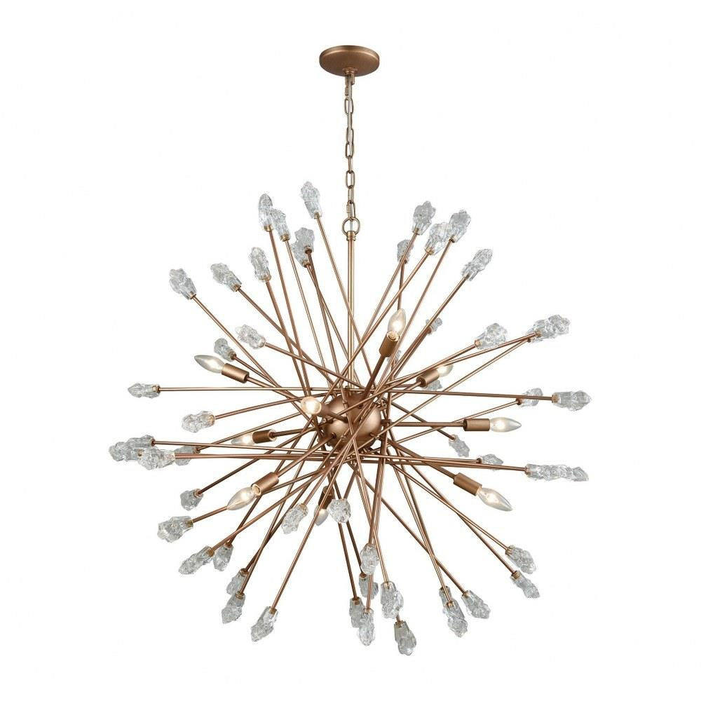 Bailey Street Home - 2499-BEL-2511528 - Mid Century Modern Contemporary Nine Light Chandelier in Matte Gold Finish