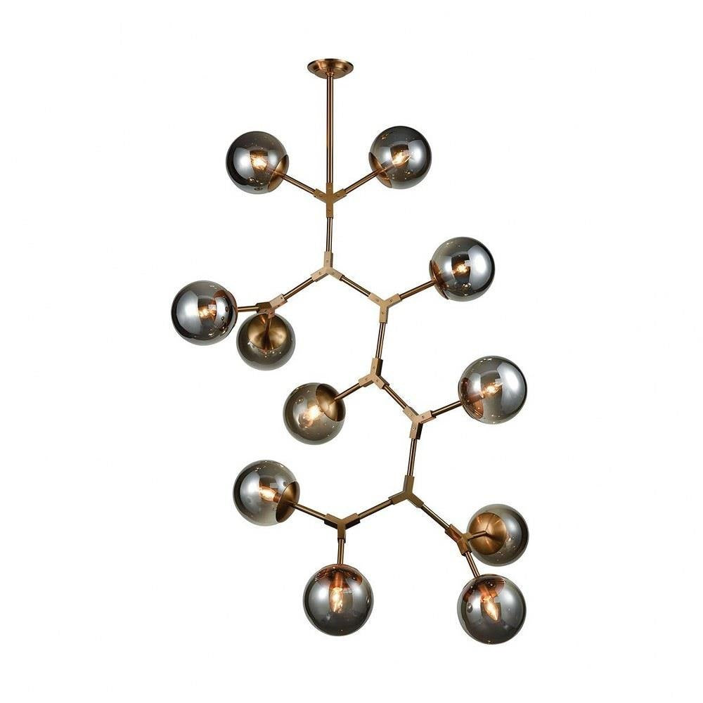 Bailey Street Home - 2499-BEL-3335041 - Modern Contemporary Eleven Light Chandelier in New Aged Brass Finish