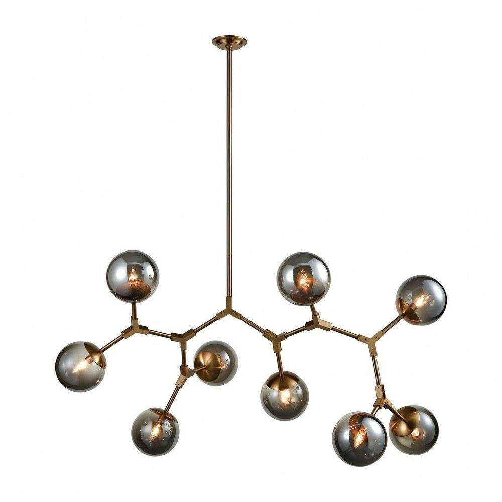 Bailey Street Home - 2499-BEL-3335042 - Modern Contemporary Nine Light Chandelier in New Aged Brass Finish