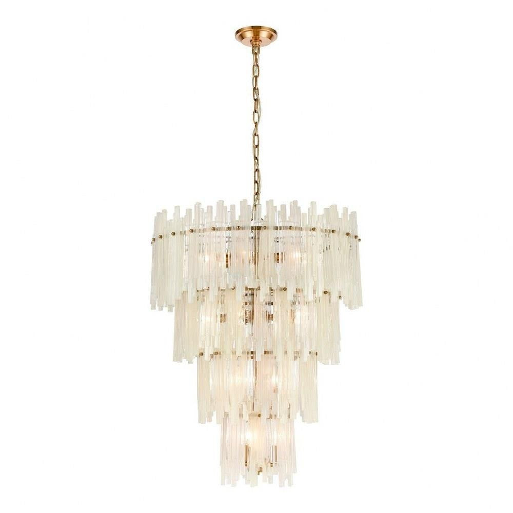 Bailey Street Home - 2499-BEL-4346914 - Glam Luxe Traditional Eighteen Light Chandelier in Aged Brass Finish