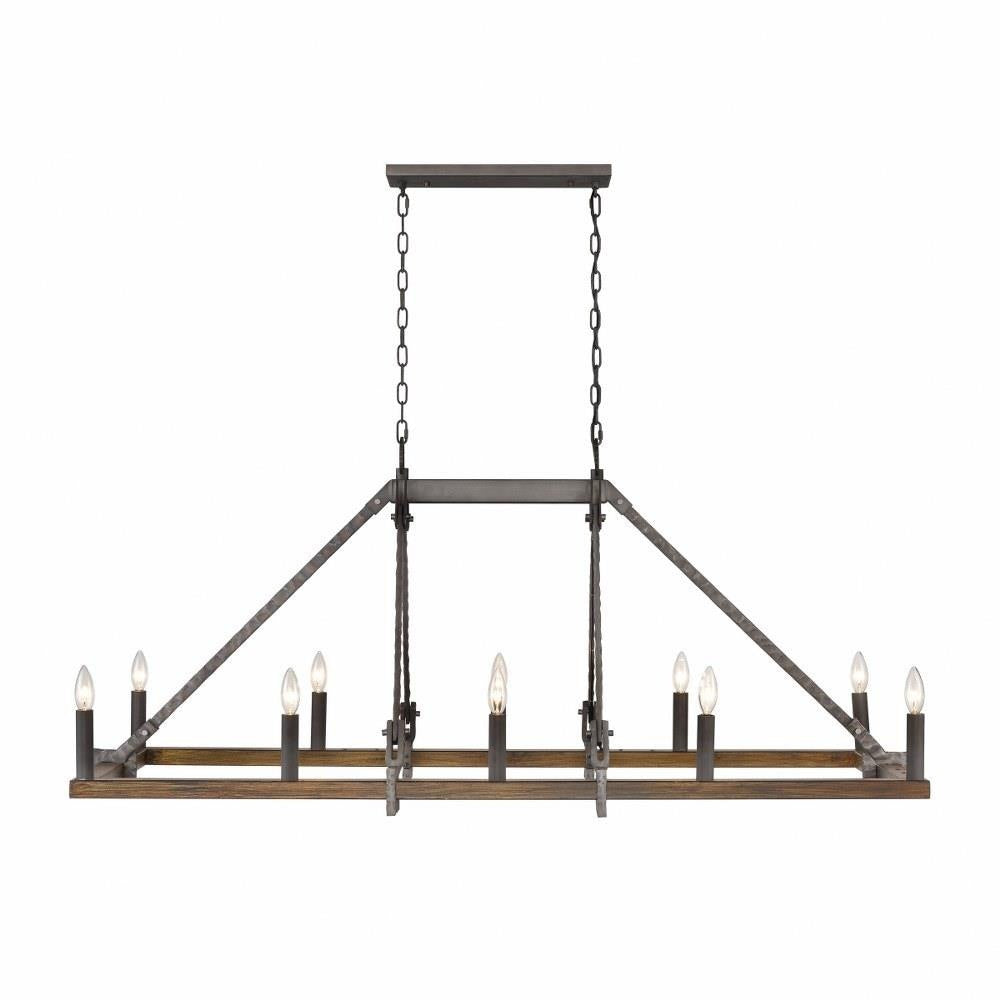 Bailey Street Home - 2499-BEL-4965759 - Epsom Leas - 10 Light Linear Chandelier In Farmhouse Style-24.25 Inches Tall and 56 Inches Wide