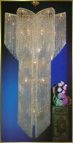 Entryway/ foyer modern crystal chandelier in gold plated finish
