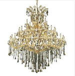 Gold Forty-Nine Light 60-Inch Chandelier with Royal Cut Golden Teak Smoky Crystal