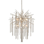 Topaz Leaf 13-Light Chandelier with White Pearl Glass
